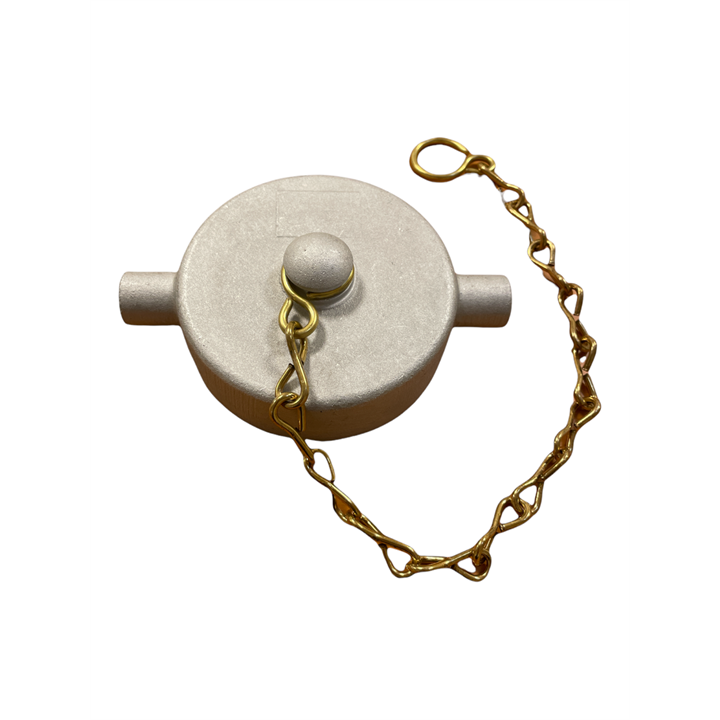 3" BSP ALUMINIUM BLANK CAP INCLUDING BRASS CHAIN & LEATHER SEAL