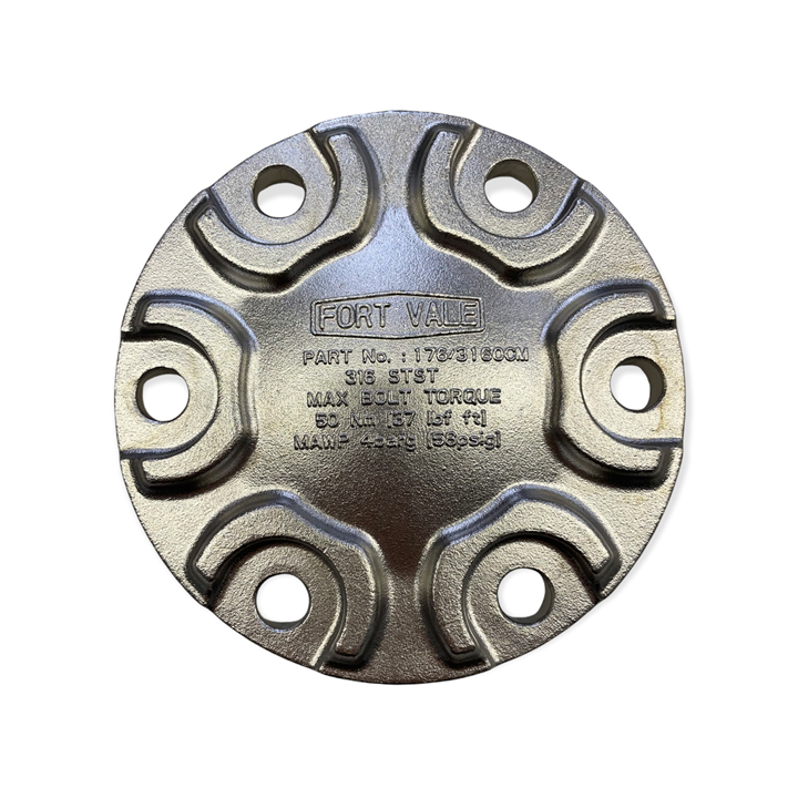DISHED BLIND FLANGE 6 HOLES FOR TANK WELD IN FLANGE REF. 176/3150