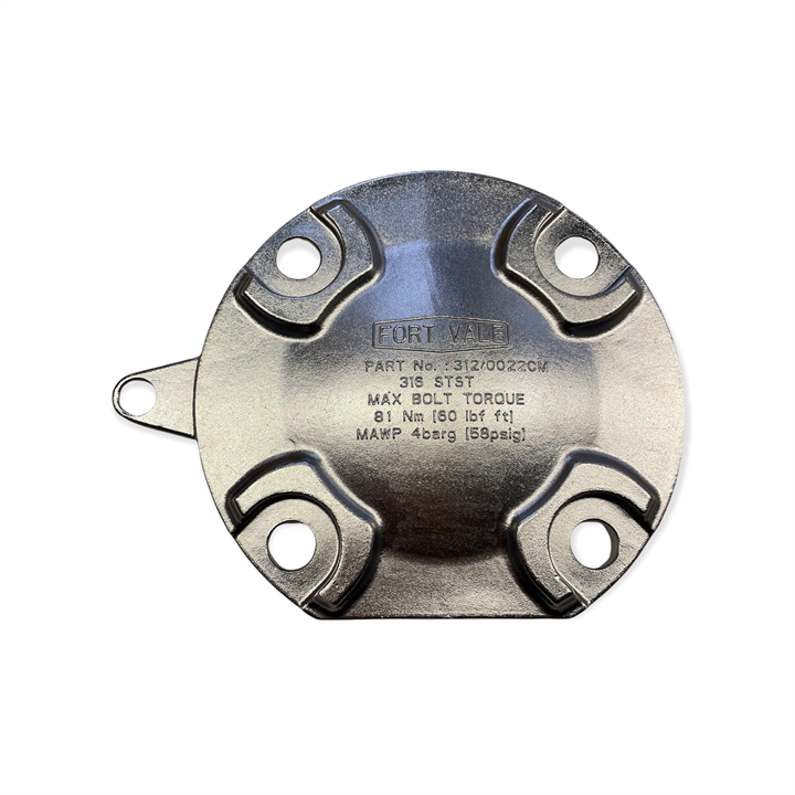 DISHED STAINLESS STEEL BLIND FLANGE DIN80 INCLUDING PIVOT