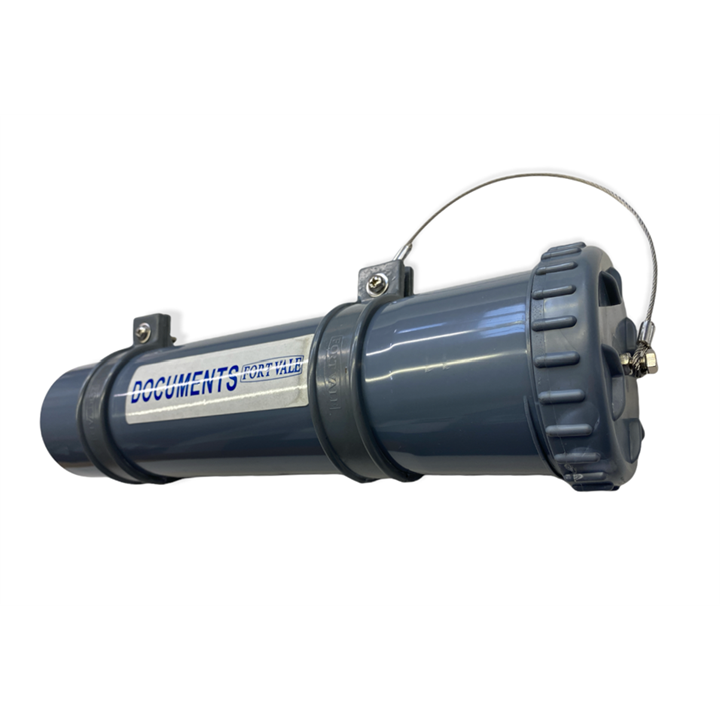 75MM PVC DOCUMENT HOLDER - INCLUDING PVC BRACKETS AND PVC CAP