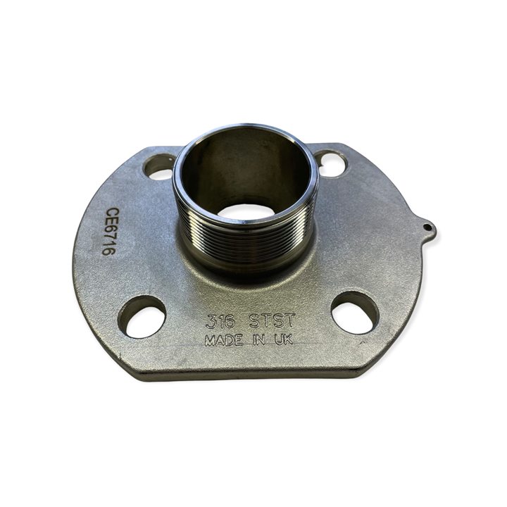 2"BSP BALL VALVE OUTLET FLANGE - DRILLING 4 X 18MM ON PCD 125MM