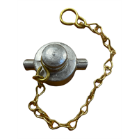 0.75" BSP ALUMINIUM BLANK CAP INCLUDING BRASS CHAIN & LEATHER SEAL
